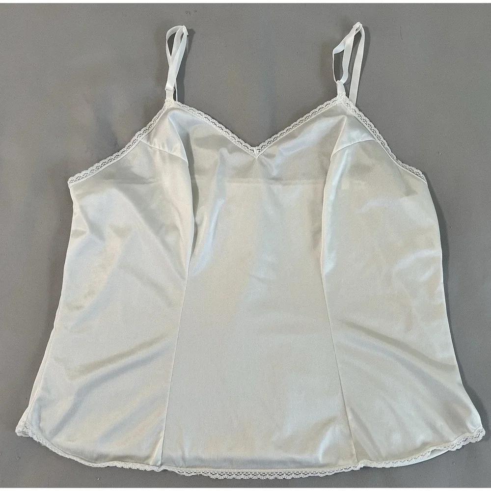 Vintage Vanity Fair Sleep‎ Top Sz 40/46 Women's White Y2K